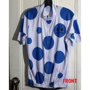 Blue Polka Dot Cycling Jersey LARGE